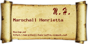 Marschall Henrietta névjegykártya